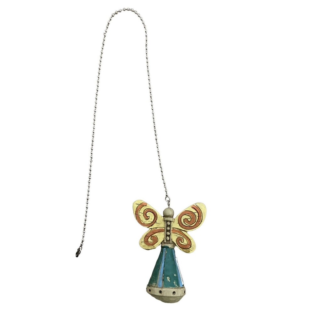 Ganz Yellow Butterfly Fan Light Pull Chrome Colored Pull Chain w connector 14"
